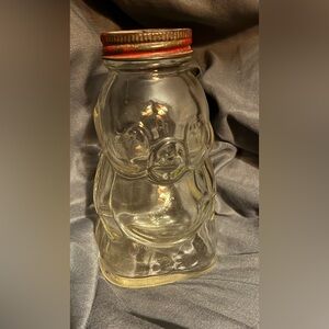 Vintage Hazel Atlas Pig Jar Embossed Glass